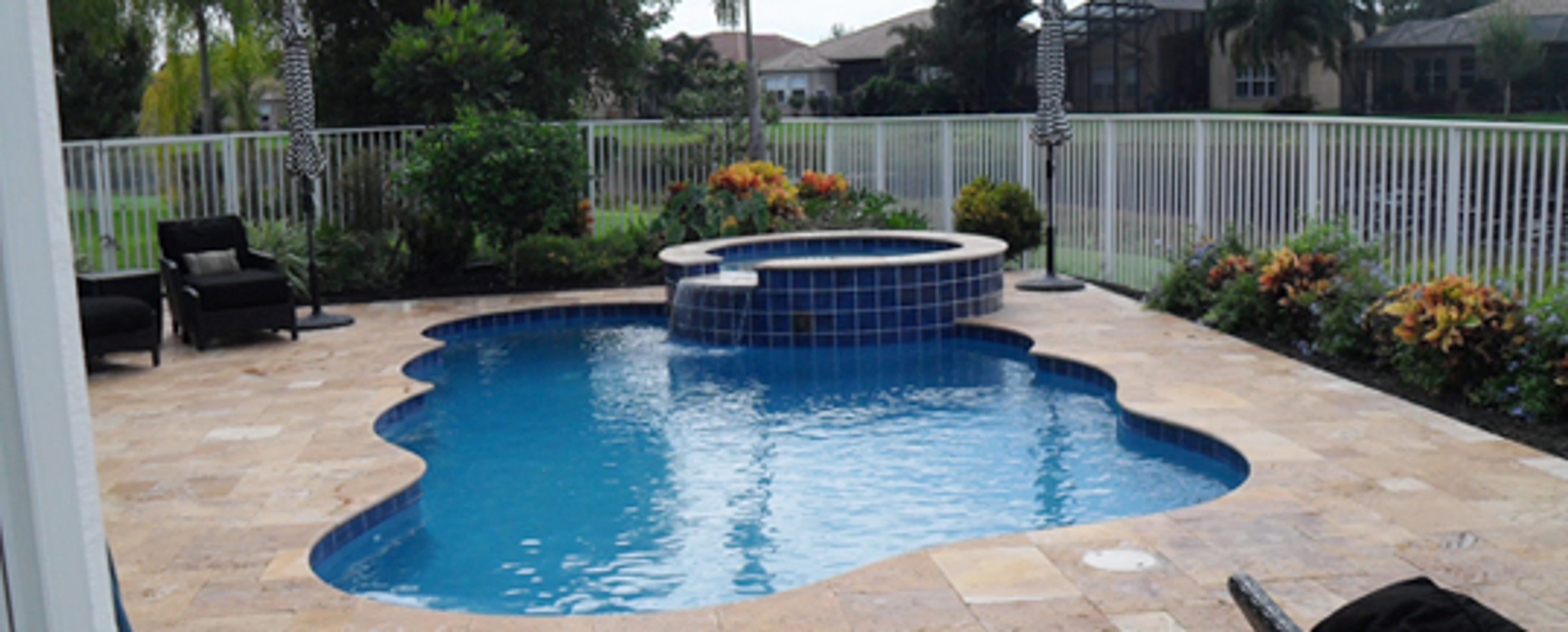 Backyard Pool · Travertine